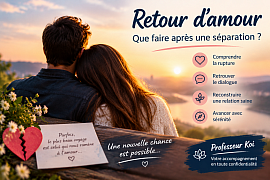 Retour d’amour après une séparation avec accompagnement sentimental Professeur Koi